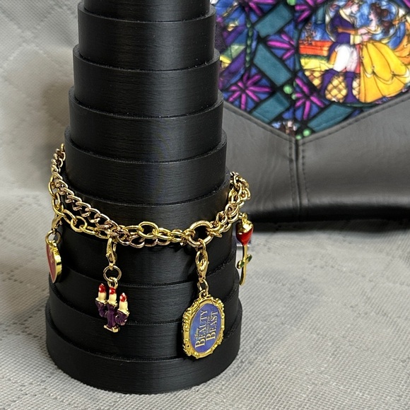 Beauty & the Beast Bundle Stunning Charm Bracelet & Zippered Pouch Gift Set NWOT - Picture 10 of 16